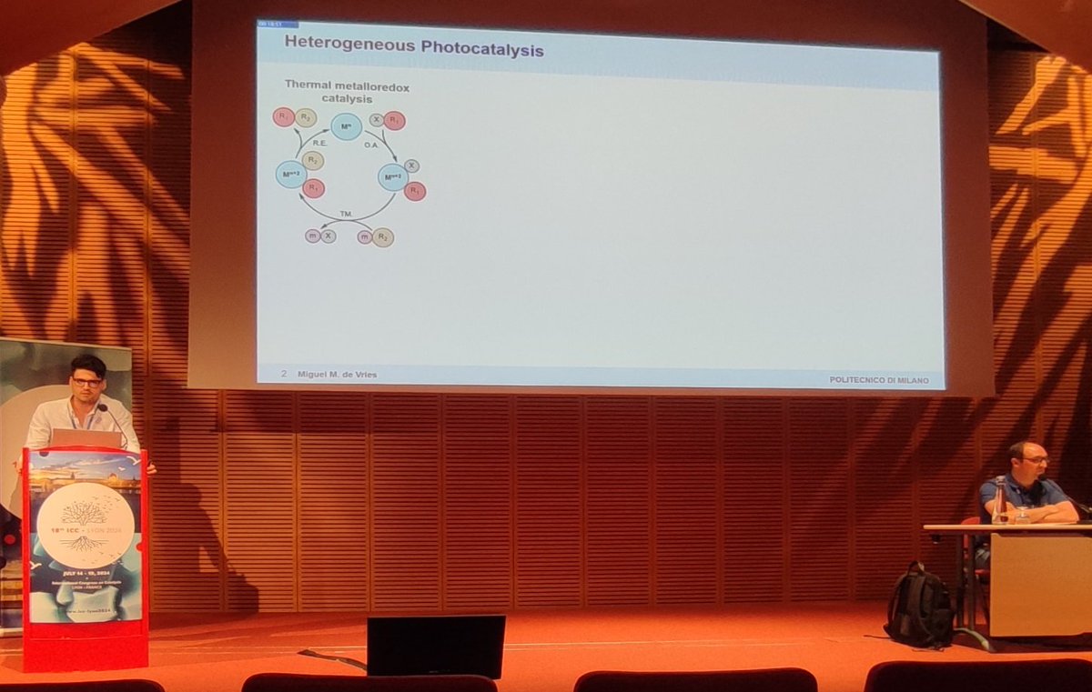 Gianvito Vilé (@vilegroup) on Twitter photo Fantastic presentation by Miguel today <a href="/ICCLyon2024/">ICCLyon2024</a> on heterogeneous photoredox coupling using earth abundant catalysts developed in our group! #proudadvisor Fantastic presentation by Miguel today <a href="/ICCLyon2024/">ICCLyon2024</a> on heterogeneous photoredox coupling using earth abundant catalysts developed in our group! #proudadvisor