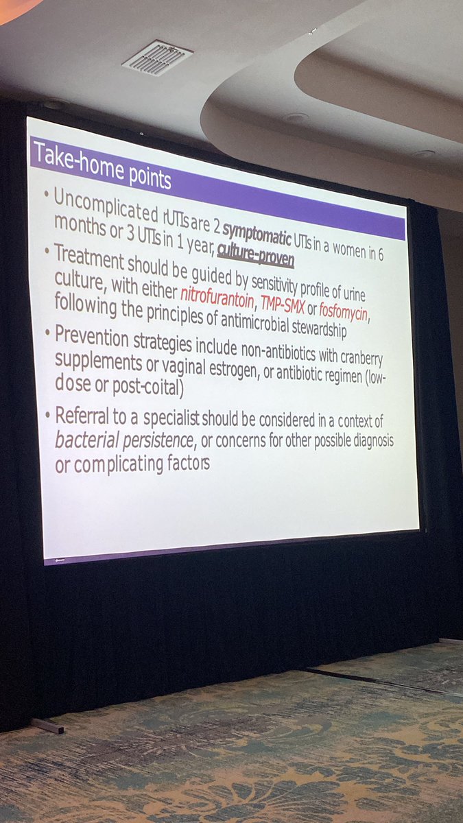 Recurrent UTIs take home points. Dr. Shamout #BSWIMRPadre2024 #BSWHTemple_IMED