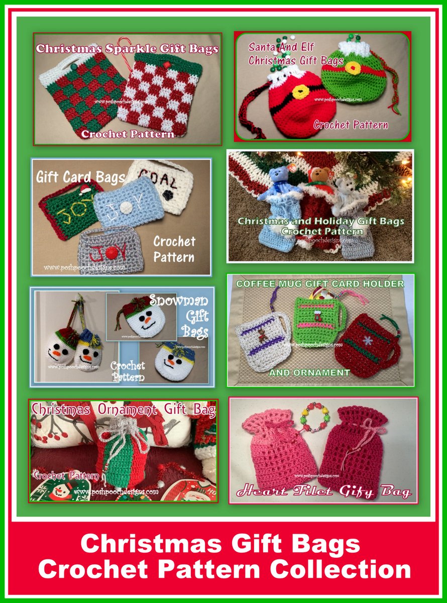 PoshPoochDesign's tweet image. Christmas Gift Bags Crochet Pattern Collection With Videos - …shpoochdesignsdogclothes.blogspot.com/2024/07/christ… #crochetpatterns #videotutorials #christmascrochet #crochetvideos