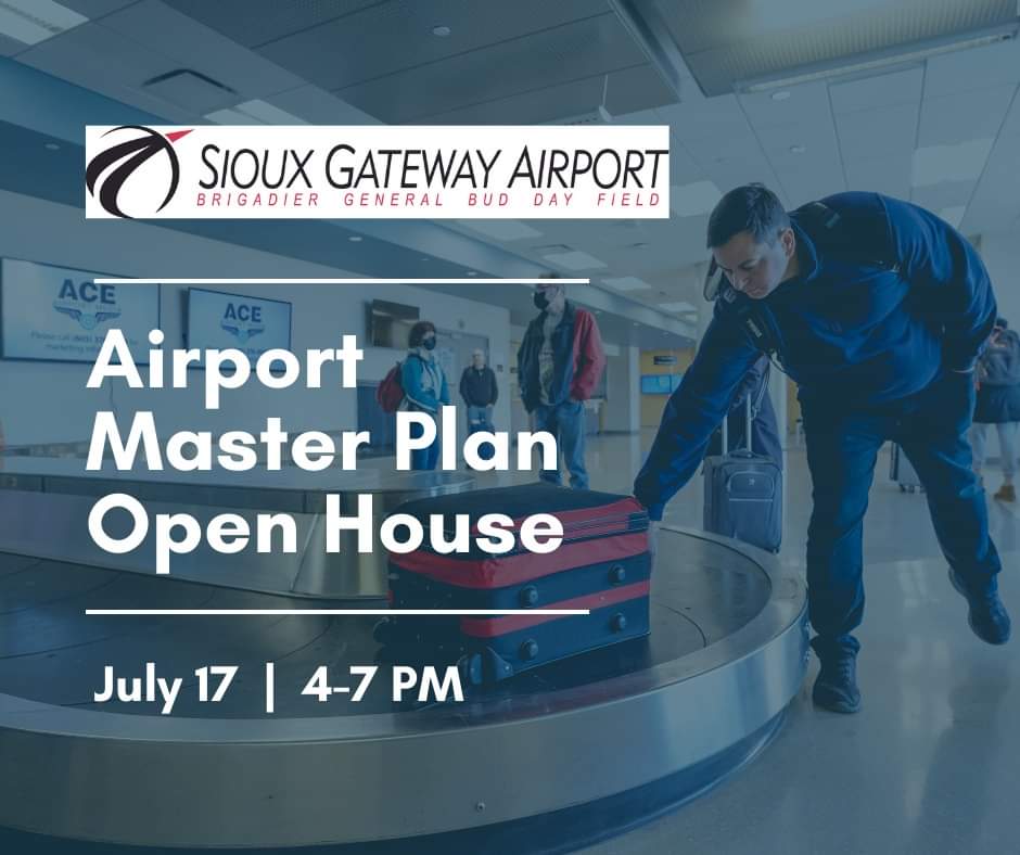 Join us at a public open house TODAY from 4-7PM in the airport terminal to learn more about the airport master plan process, how we expect aviation demand to grow, and different alternatives to meet future needs of the airport. 

🔗 suxmasterplan.com

#SiouxCity
