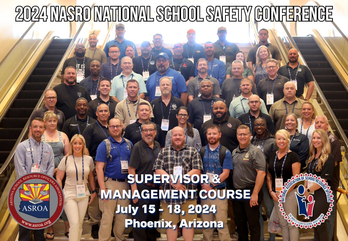NASRO_Info's tweet photo. NASRO Instructor Jordan Kelley teaching the NASRO Supervisor and Management Course at the 2024 NASRO National School Safety Conference in Phoenix, Arizona. https://t.co/CrBNbJPfVb
