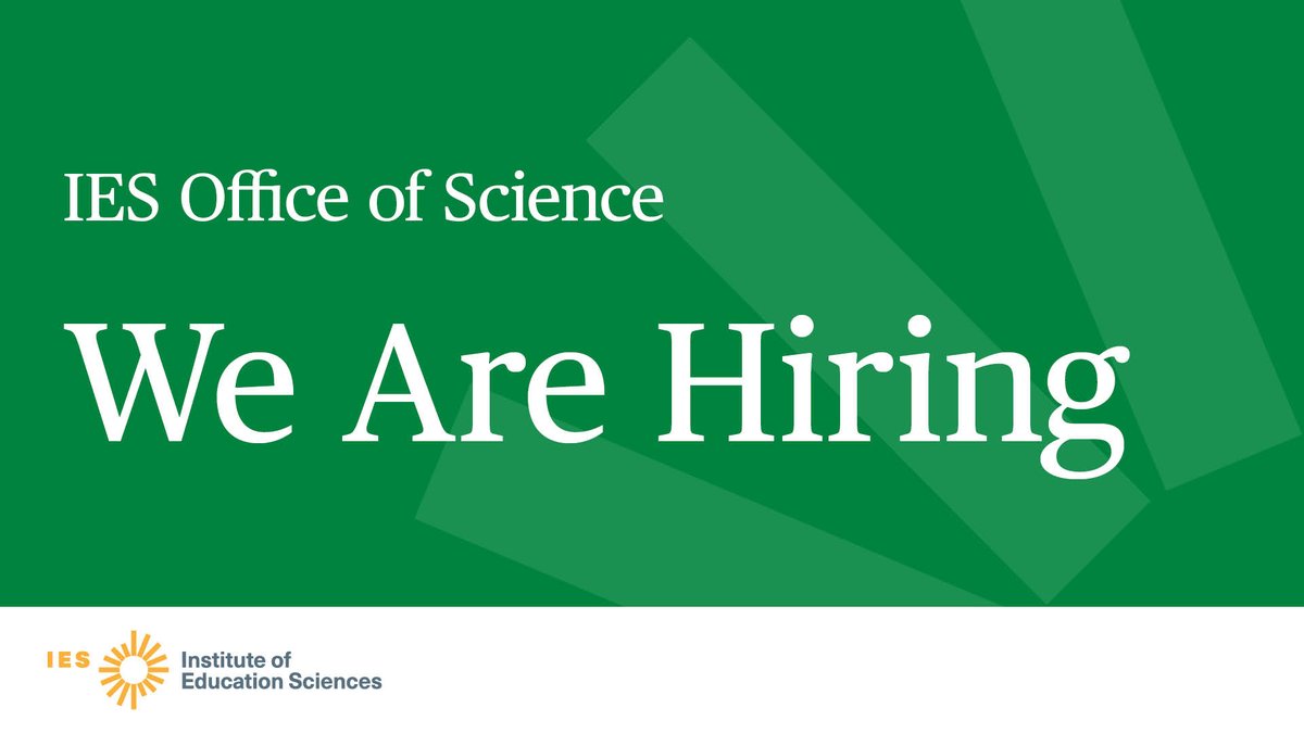 📣Now accepting applications: The Office of Science seeks professionals in education-related research to work on IES peer review and related activities. The application will close July 30 or once 150 applications are received (possibly within 24-48 hrs). Visit <a href="/USAJOBS/">USAJOBS</a> to apply.