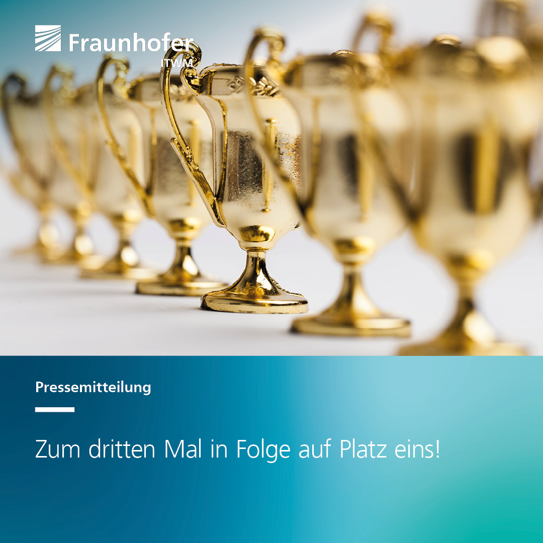 Aller guten Dinge sind drei!🏆

Mit 28 von 30 Punkten sind wir erneut Spitzenreiter aller 21 Fraunhofer-Leistungszentren – ein Beweis für die tolle Zusammenarbeit zwischen universitärer und außeruniversitärer Forschung hier in Kaiserslautern.

Mehr Infos: …istungszentrum-simulation-software.de/leistungszentr…
