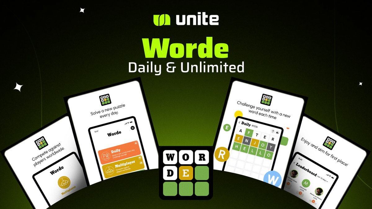 uniteio's tweet photo. Worde: Challenge yourself with daily puzzles, unlimited modes, and multiplayer word battles. https://t.co/WL5jDedXgf