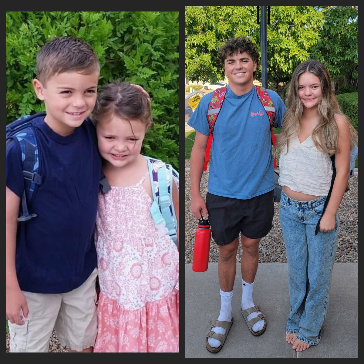 schultzm24's tweet photo. This is the last first day of school together for Steven and Sydney.  Hard to believe both are in high school (9th and 12th). @PerryPumas07 @bashabearnation @ChandlerUnified https://t.co/kZo5Q8EMHb