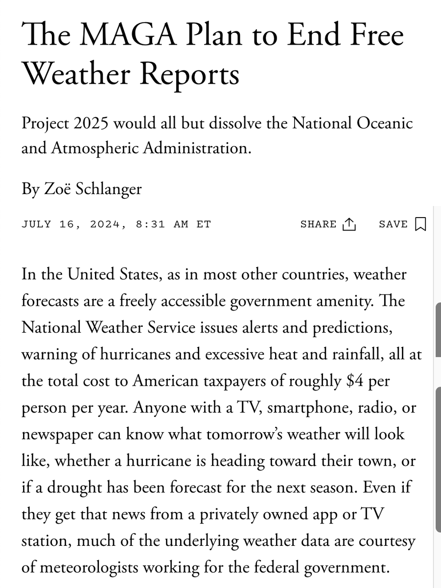 citizenwillis's tweet photo. .@TheAtlantic:  "Even if they get their news from a privately owned app or TV station much of the underlying weather data is courtesy of meteorologists working for the federal government." https://t.co/lHGlbdtLTx