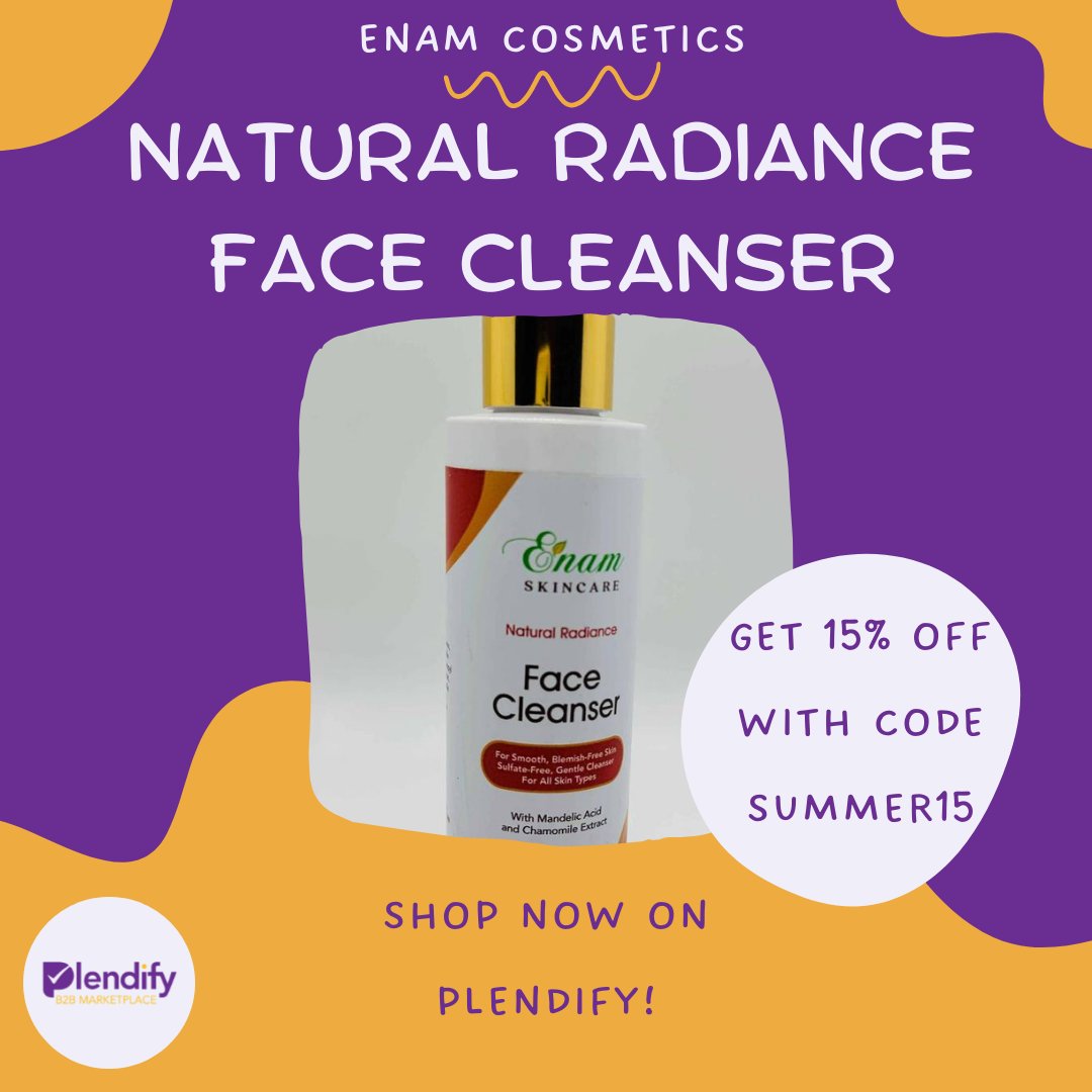 plendify's tweet photo. ✨ Reveal your glow with Enam Natural Radiance Face Cleanser! 🌿✨ Exfoliates with Mandelic Acid, and soothes with Chamomile. Get 15% OFF with code SUMMER15 on Plendify! 🌞🛍️ #Skincare #Beauty #GlowUp #CleanBeauty #AcneControl #Exfoliation #NaturalBeauty #SkinCareRoutine https://t.co/LNmhR2dMzR