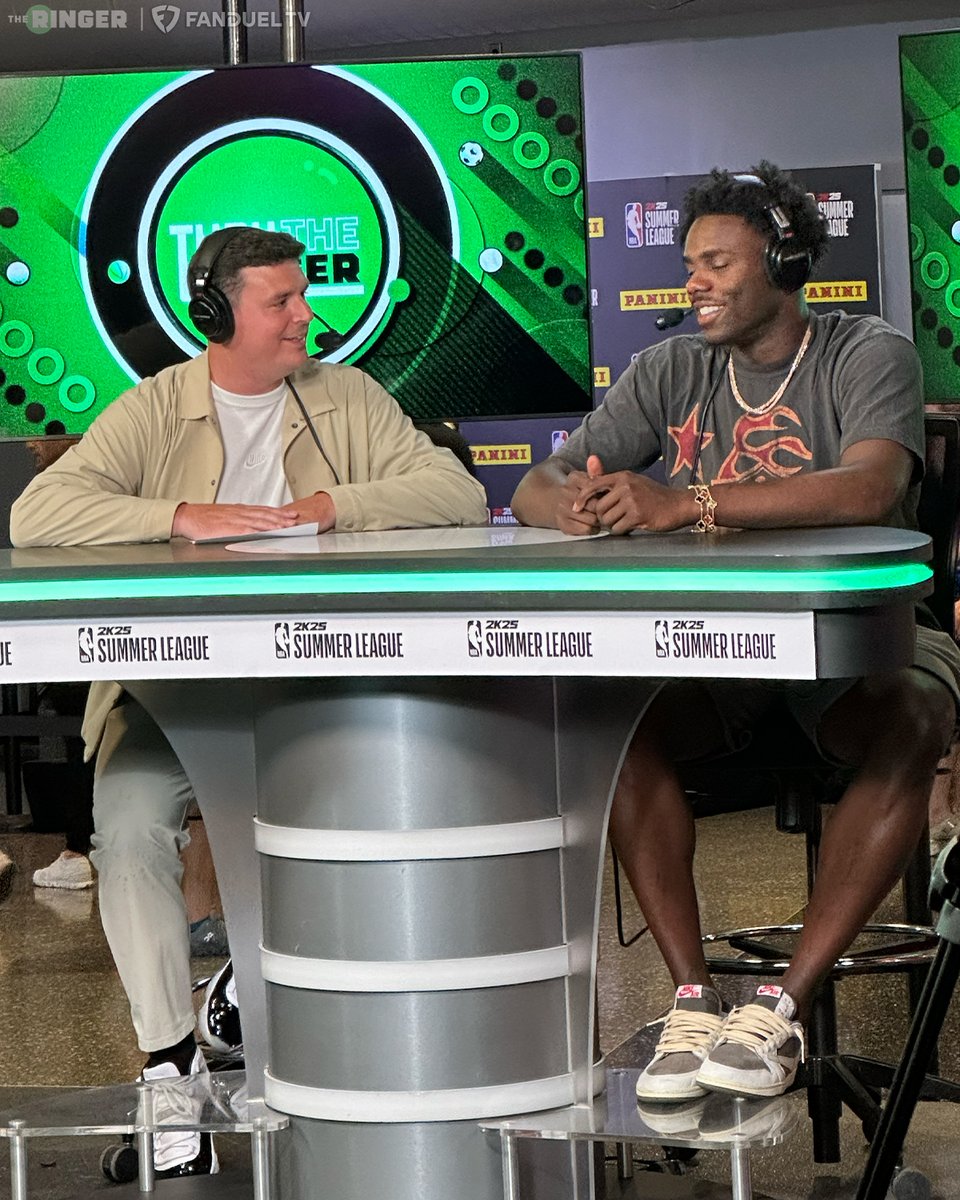 FanDuel TV (@fandueltv) on Twitter photo We have a BIG show today from NBA Summer League in Las Vegas! 🍿
🗣️ <a href="/tatefrazier/">Tate Frazier</a> sits down with Clippers guard <a href="/TheKobe24Brown/">Kobe Brown</a>
📈 <a href="/jkylemann/">J. Kyle Mann</a> on his top summer league performances
🇺🇸 <a href="/loganmmurdock/">Logan Murdock</a> discusses the USA Basketball team
Watch Thru The Ringer NOW: We have a BIG show today from NBA Summer League in Las Vegas! 🍿
🗣️ <a href="/tatefrazier/">Tate Frazier</a> sits down with Clippers guard <a href="/TheKobe24Brown/">Kobe Brown</a>
📈 <a href="/jkylemann/">J. Kyle Mann</a> on his top summer league performances
🇺🇸 <a href="/loganmmurdock/">Logan Murdock</a> discusses the USA Basketball team
Watch Thru The Ringer NOW: