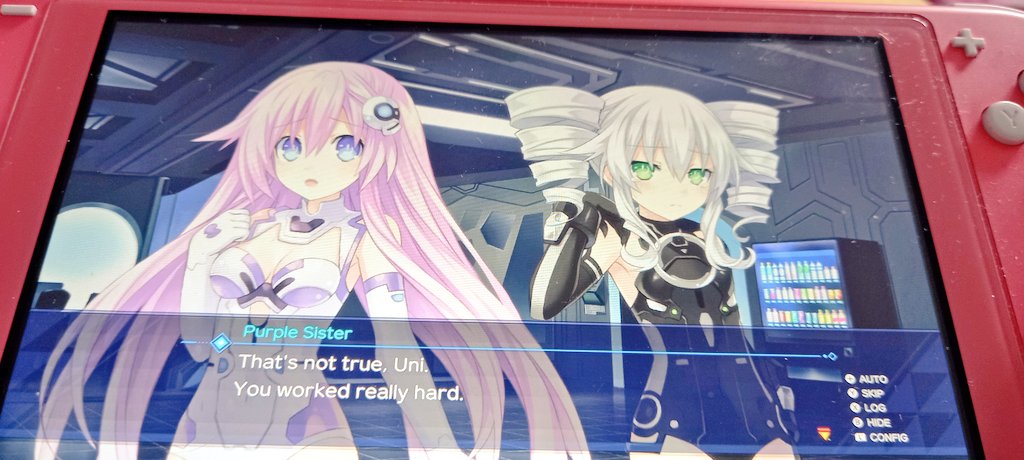 Nayuleska's tweet photo. Time for some Neppy love with #Neptunia #GameMakerREvolution Uni needs a confidence boost but my fave Nepgear offers to do everything instead https://t.co/G3VuXj66R1