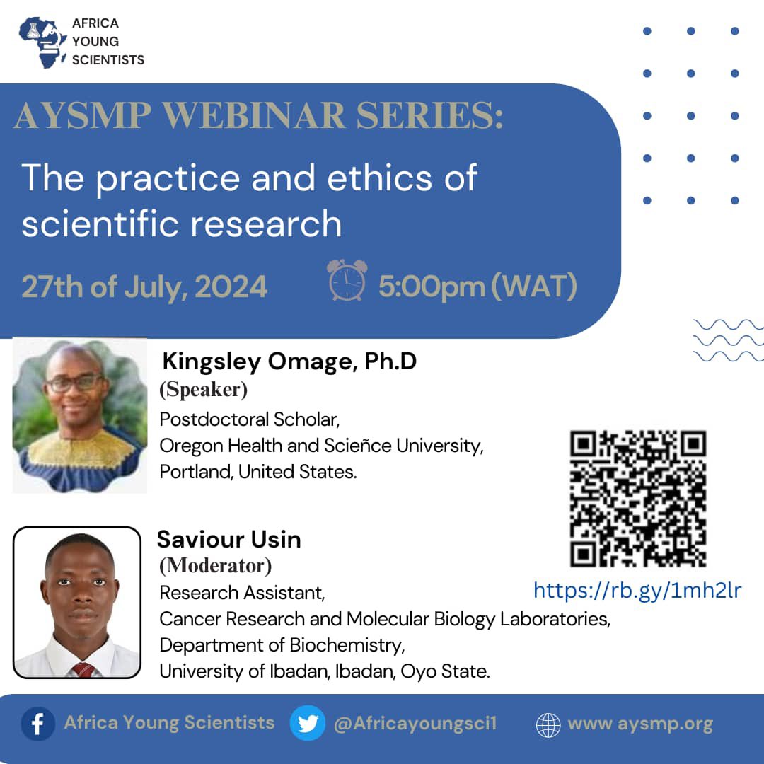 Africayoungsci1's tweet photo. Here come another live webinar that will empower you for greater success. #AYSMP #AYS https://t.co/q70ZCwargP