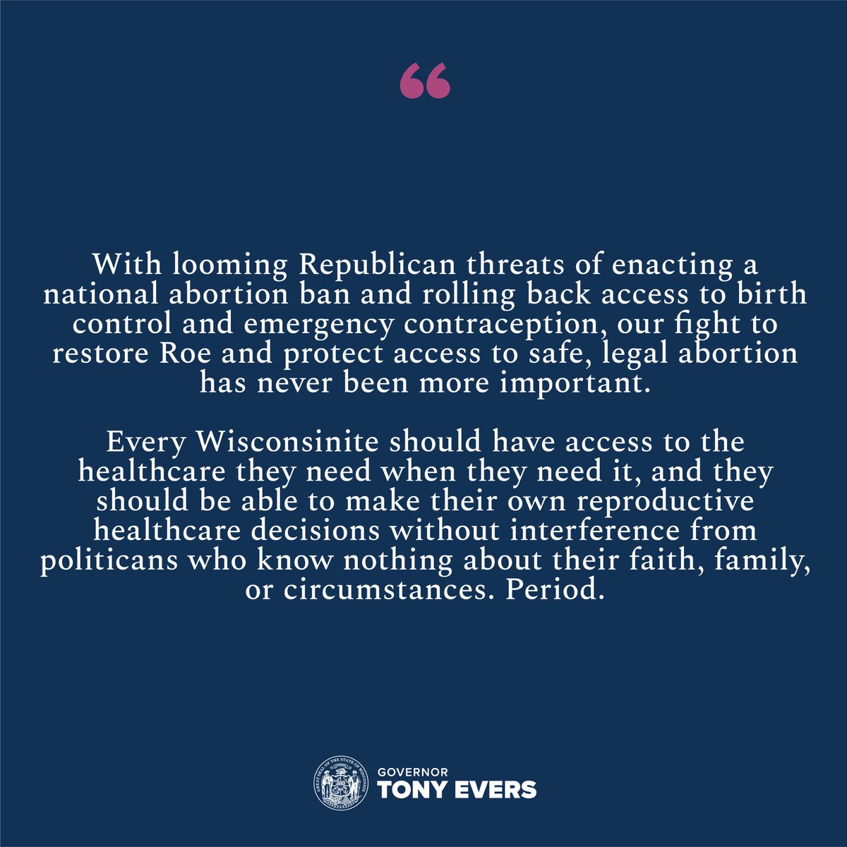 Governor Tony Evers tweet media