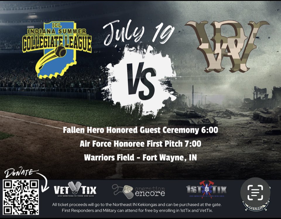 icsbl1's tweet image. Click the QR Code for tickets. The game begins at 7pm and the pre-game ceremony begins at 6pm