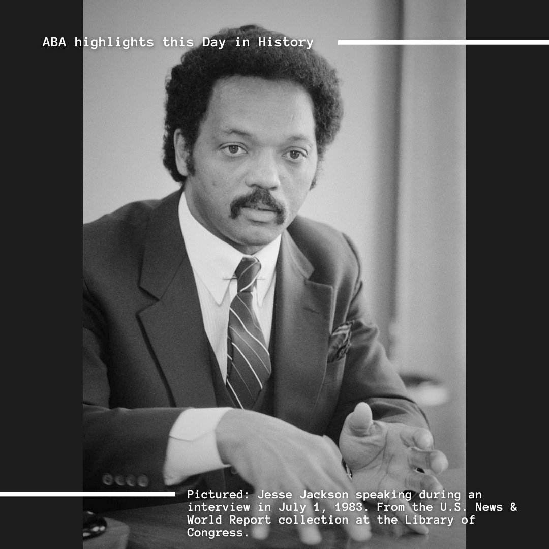 Today in 1984, Rev. Jesse Jackson stood at the DNC podium presenting his vision of a "Rainbow Coalition" aimed at justice for all and unity across racial, economic and social lines. @ABAEsq reflects on its lasting impact on political advocacy and civil rights. #LegalHistory #ABA