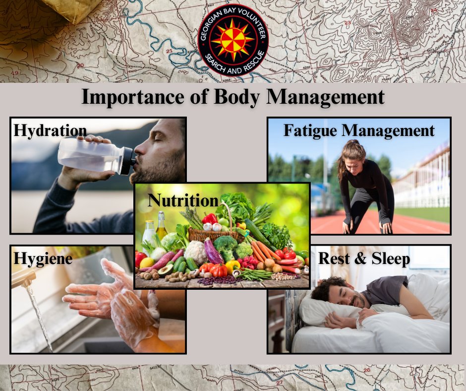 gbvsar's tweet photo. 🚨Importance of Body Management 🚨
Crucial for both preventing search incidents and ensuring the success of our missions. 
💧 Hydration
🍎 Nutrition
😴 Rest &amp; Sleep
💤 Fatigue Management
🧼 Hygiene
#GBVSAR #SARVAC #OSARVA #SearchAndRescue #BodyManagement #Hydration #StayStrong https://t.co/O3GJCckoXL