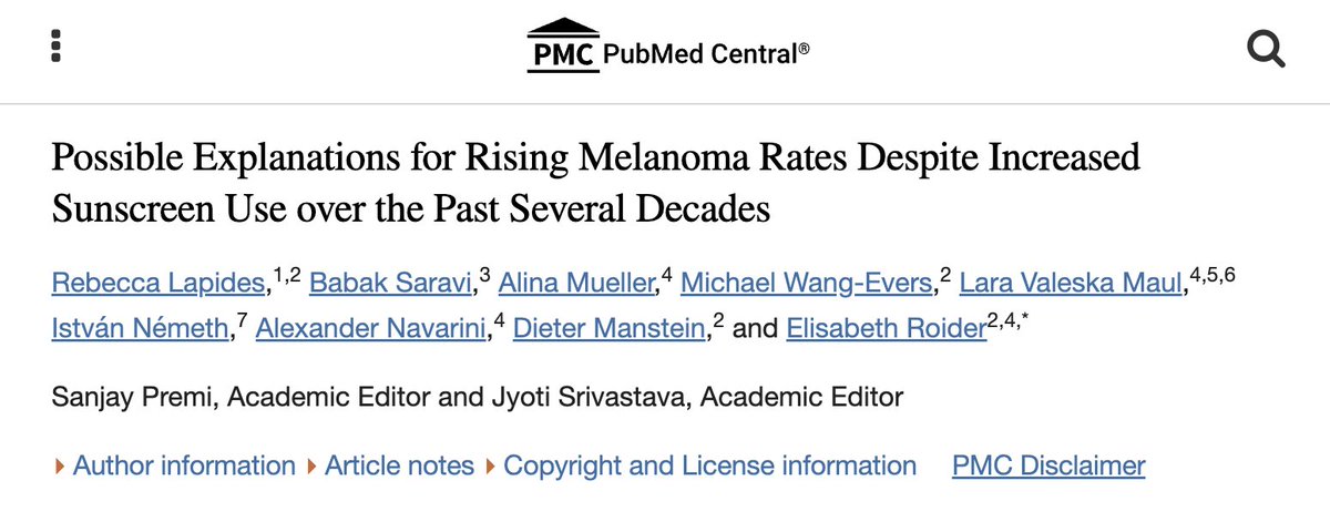 markmulvey's tweet photo. (not so) fun facts:

skin cancer rates have been rising alongside sunscreen use

outdoor workers have a lower risk of getting melanoma than indoor workers

the more you know ✨ https://t.co/fD3ip9oLA8