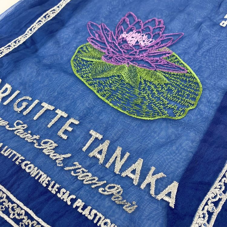 モネ展の7月グッズ、BRIGITTE TANAKAとのコラボの睡蓮刺繍の