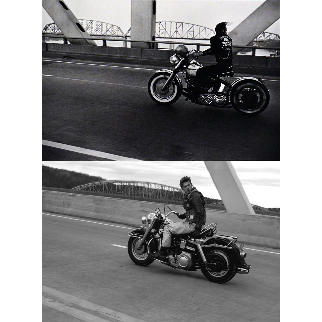 The 2024 film, "The Bikeriders" staring Austin Butler, is based on the photos of Danny Lyon. ⁣
⁣
Lyon traveled with bikers from 1963–67, photographing their unique lifestyles.⁣
⁣
See some of Lyon's work in the Stark's exhibition, "From Sea to Shining Sea" thru 8.11.24.⁣