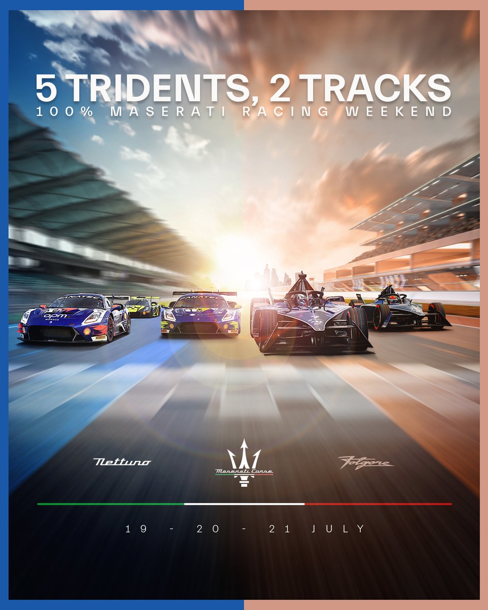 MaseratiCorse's tweet photo. ⚡️ Double the action, double the intensity. ⚡️​
We're hitting the track for a whirlwind weekend of racing.​
📍 First up, #LPRacing and #TFTRacing tackle Rounds 7 &amp; 8 of the Fanatec @GT2European Series in Hockenheim, Germany. https://t.co/7D9GYVNUOB