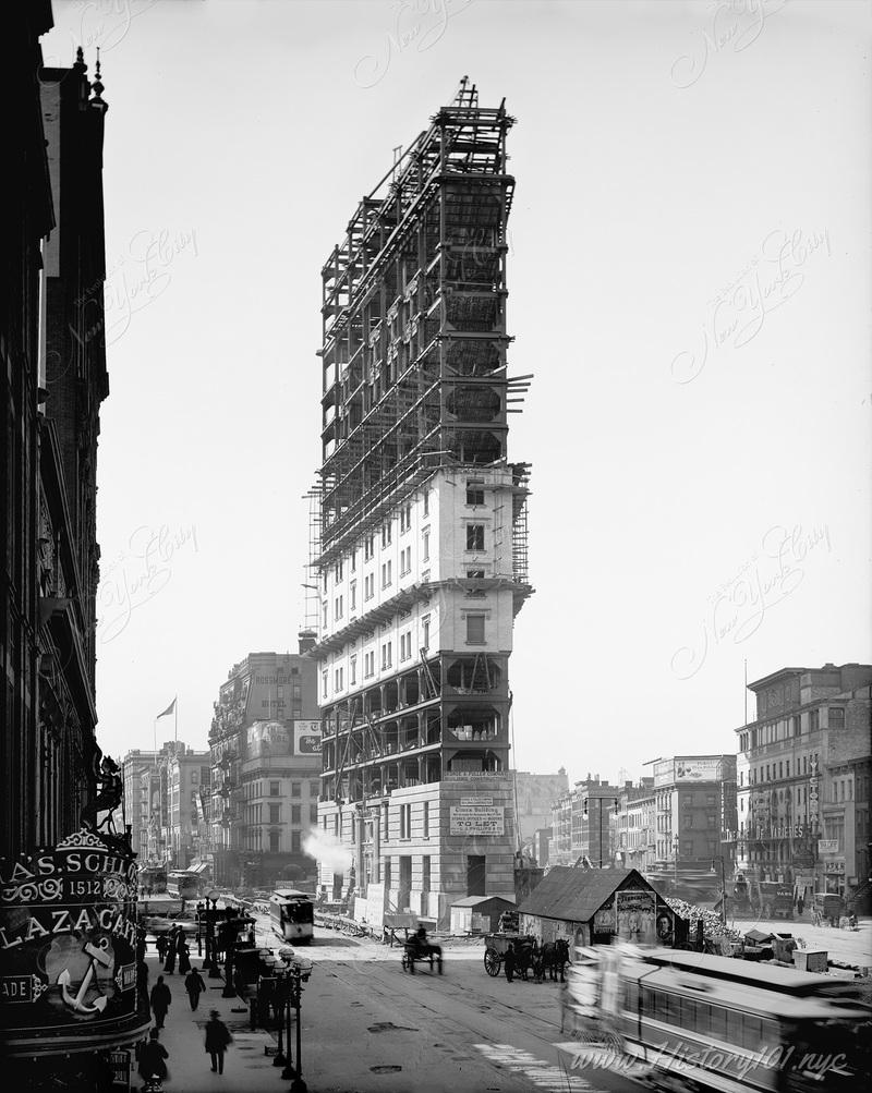 SeedPhoto's tweet photo. The Times Building, the iconic centerpiece of Times Square, was captured here during its construction in 1903.🏢📸 This historic structure would soon become the headquarters of The New York Times, playing an important role in the area's development and identity.🌟

#SeedPhoto #NFT #Photography #NFTCommunity #InterestingFacts