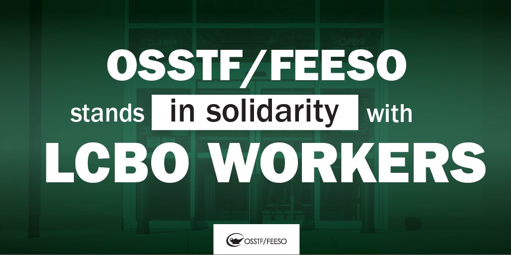 osstf's tweet photo. HAPPENING TOMORROW: Join #OSSTF for a province-wide show of solidarity w/ striking @LCBO workers!

Members are invited to go to an @OPSEU picket tmrw from 12-2pm w/ OSSTF flags, t-shirts, etc. to show your #Solidarity! Find your closest picket location at https://t.co/m1z7EOrgAx https://t.co/okXQHC3nXh
