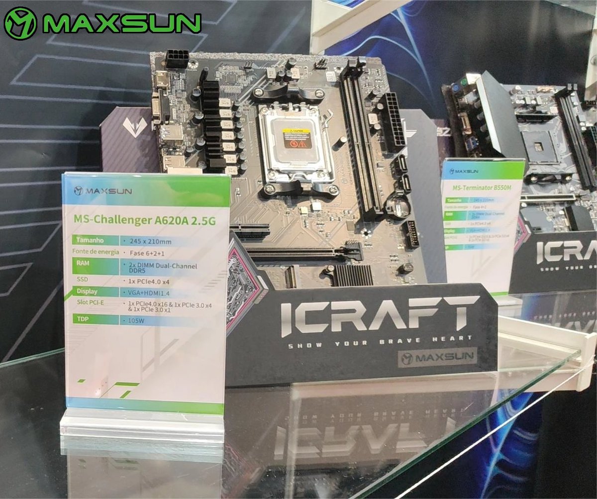 MaxsunOfficial's tweet photo. ๐ Our innovative products are shining at the Eletrolar Show 2024! Visit Maxsun at Booth 307C, Hall C to meet the iCraft B760M CROSS and more !
#Maxsun #EletrolarShow #MAXfuture https://t.co/Sy5b7aGsPy