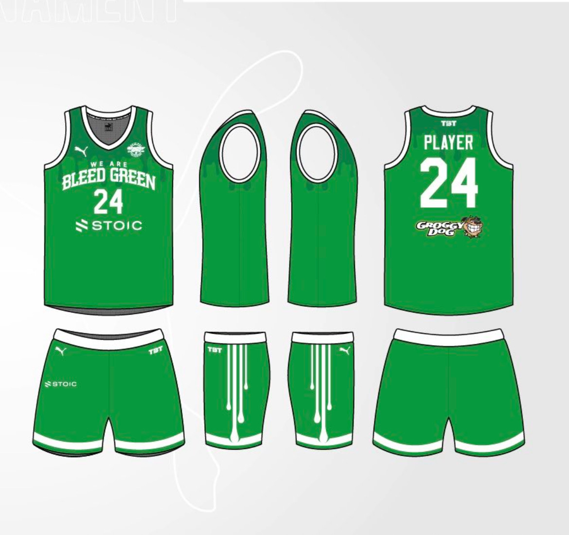 Check out these fresh uniforms for Bleed Green!! So excited to sponsor them alongside Stoic! #BleedGreen #Basketball #Jersey #Branding #Sports #UNT #DFW #Dallas