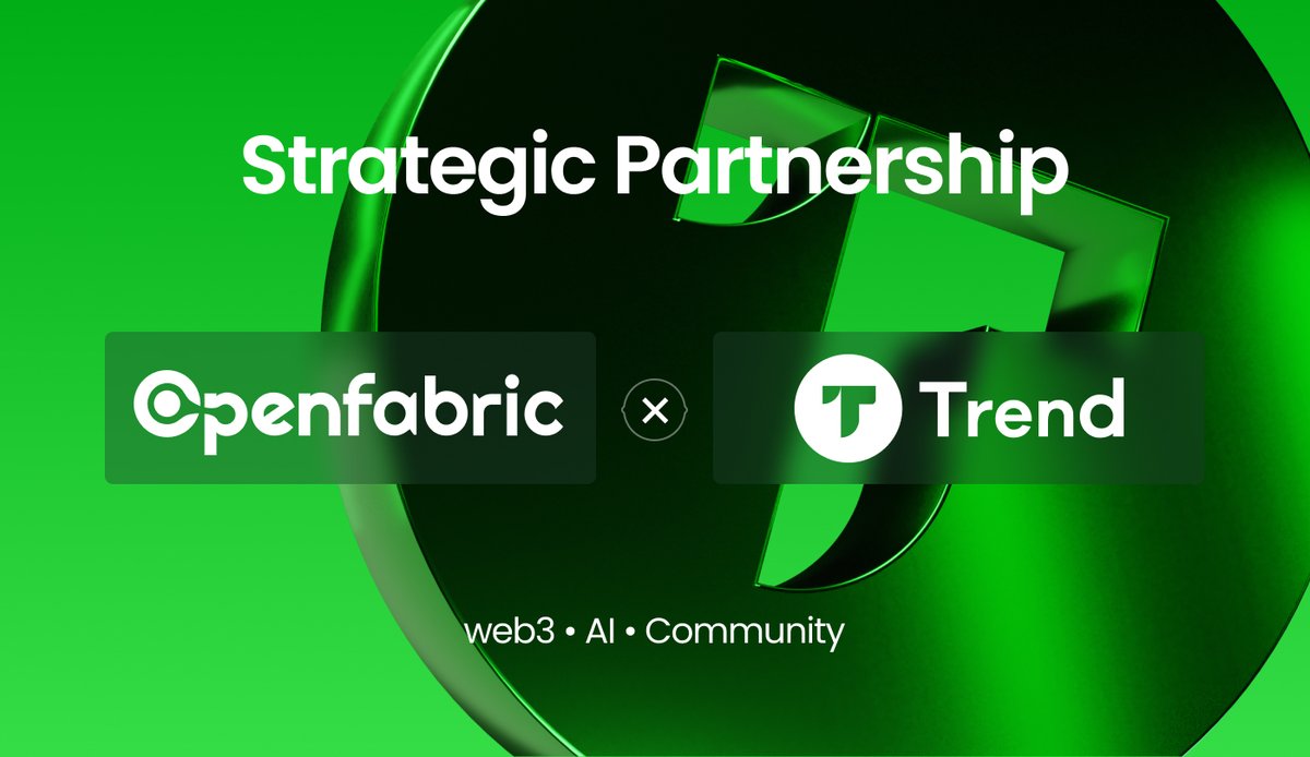 openfabricai's tweet photo. We are excited to announce our partnership with @Trend_Web3

Trend is an innovative Web 3 platform that is dedicated to building the first profit-sharing DApp aggregation platform, providing a one-stop solution for all crypto investors.

Learn more: https://t.co/bnPNXgtyXG https://t.co/4fIWJWsClV