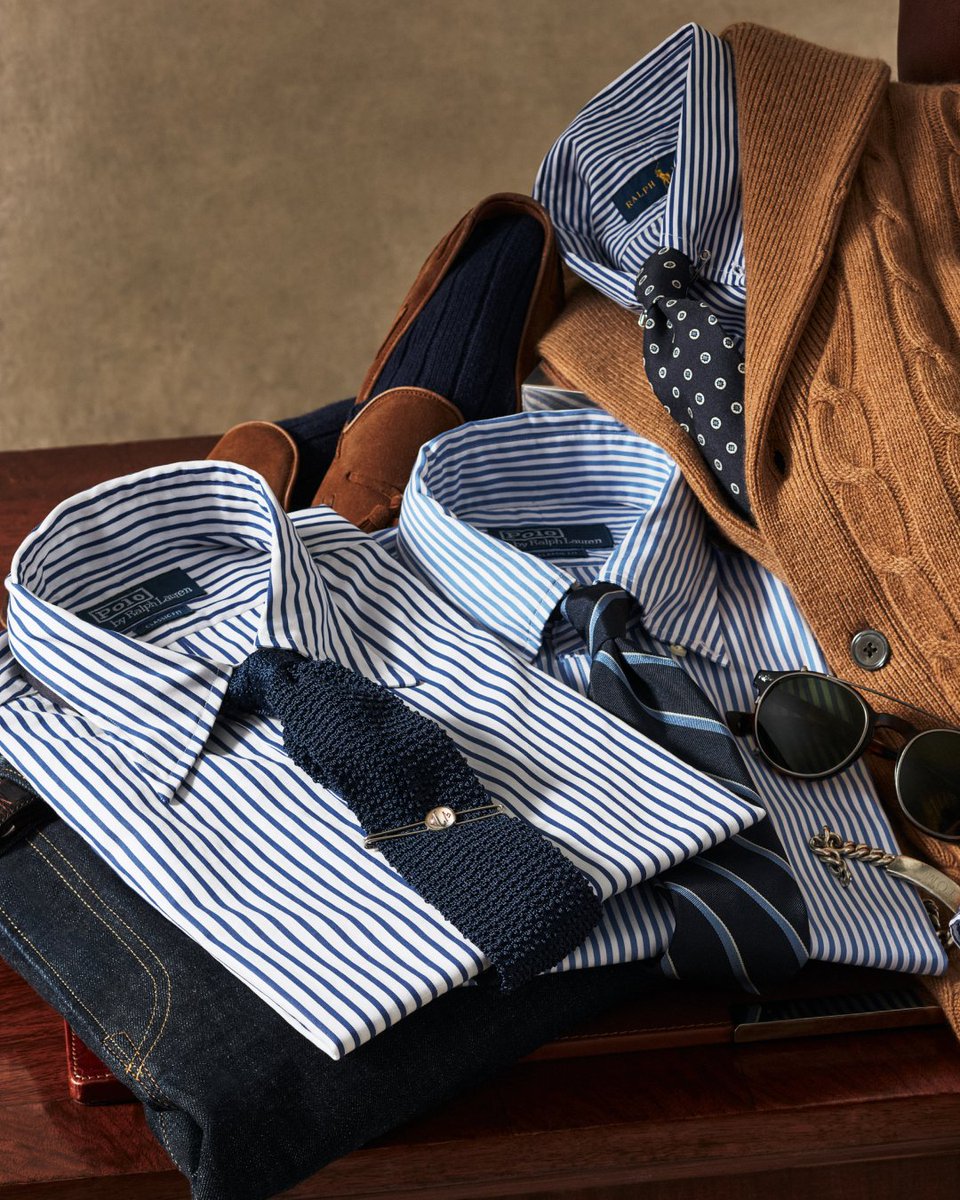 RalphLauren's tweet photo. Striped shirting captures a look that stands the test of time.

Crafted with a lightweight performance fabric to be a flexible workday staple.

Styled with our signature Polo Ralph Lauren ties.

Explore men’s #PoloRLStyle: https://t.co/JBXXxoZFx1 https://t.co/nDo17LTvKC
