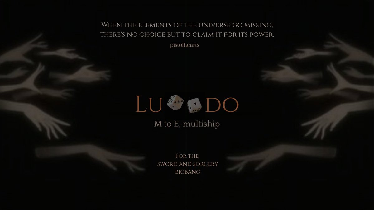 I am so so so excited to present the first five chapters of my Sword and Sorcery BigBang fic!!!!
<a href="/swordandsorcbb/">HQ Sword & Sorcery BB</a> 🖤

I had the most wonderful time creating for this bigbang with the lovely <a href="/appllelle/">anqi 🍓💫 busy</a>! 

The link for the art will below soon!
I hope you enjoy 🔗👇🏽