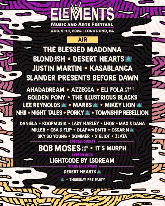 elementsfest_'s tweet photo. Side by Side stage lineups 🎷

We’re gonna boogie all weekend 🕺 https://t.co/pRpimsApzX