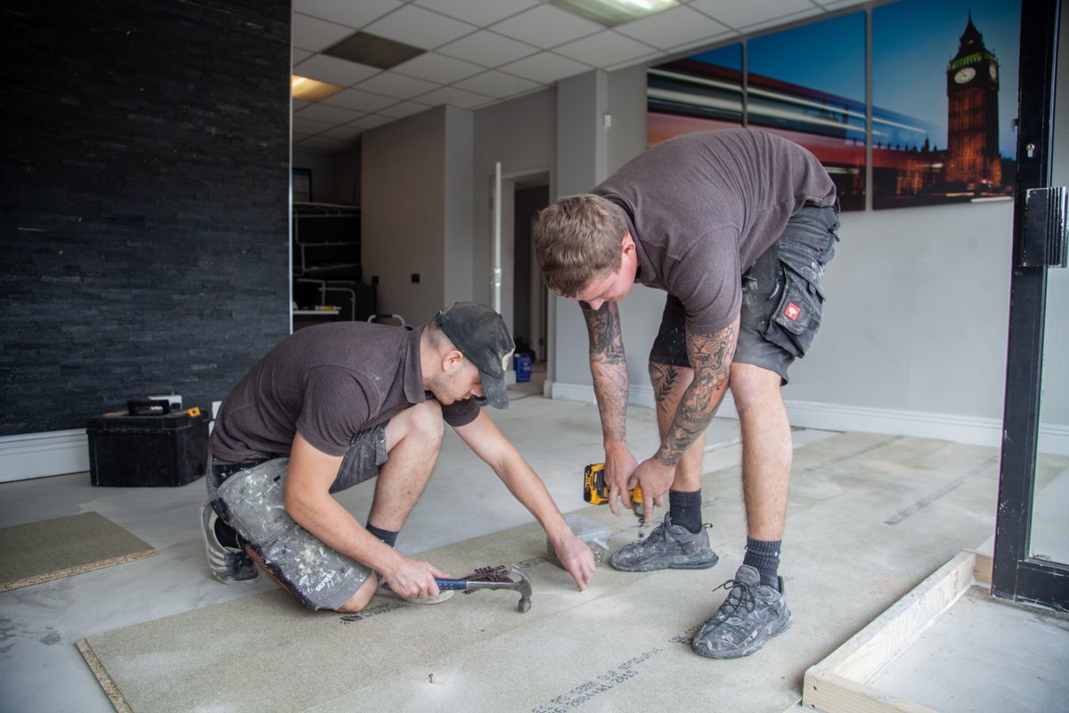 IntSolCon's tweet image. One project we&apos;ve been working on involved installing durable flooring in an office space, creating a professional and inviting atmosphere. We tailor our solutions to meet your specific needs. 

#intsol #construction #weworkhard #officespace #floors #flooring #atmosphere