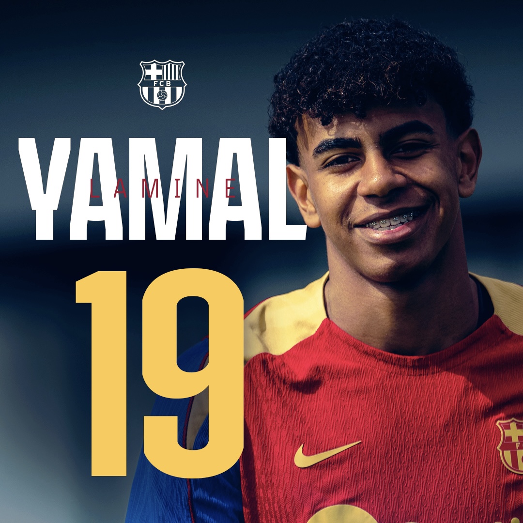 FCBarcelona_es's tweet photo. Lamine Yamal, el nuevo ‘19’ del Barça