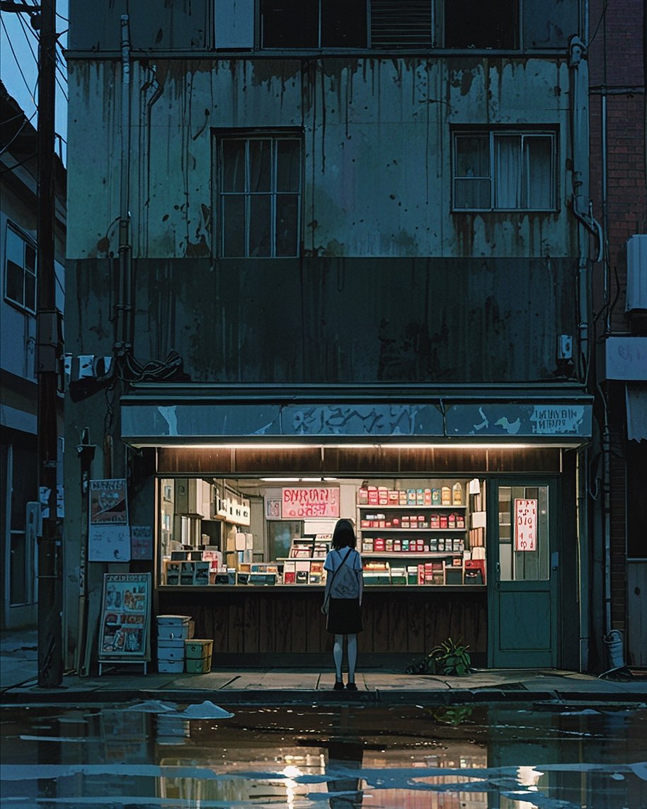 Deka_Vampir's tweet image. &quot;Step into the eerie charm of this forgotten store, where every shadow whispers tales of the past. 🕯️🖤 #AIArt #CreepyVibes #VintageMystery&quot;
#AIイラスト