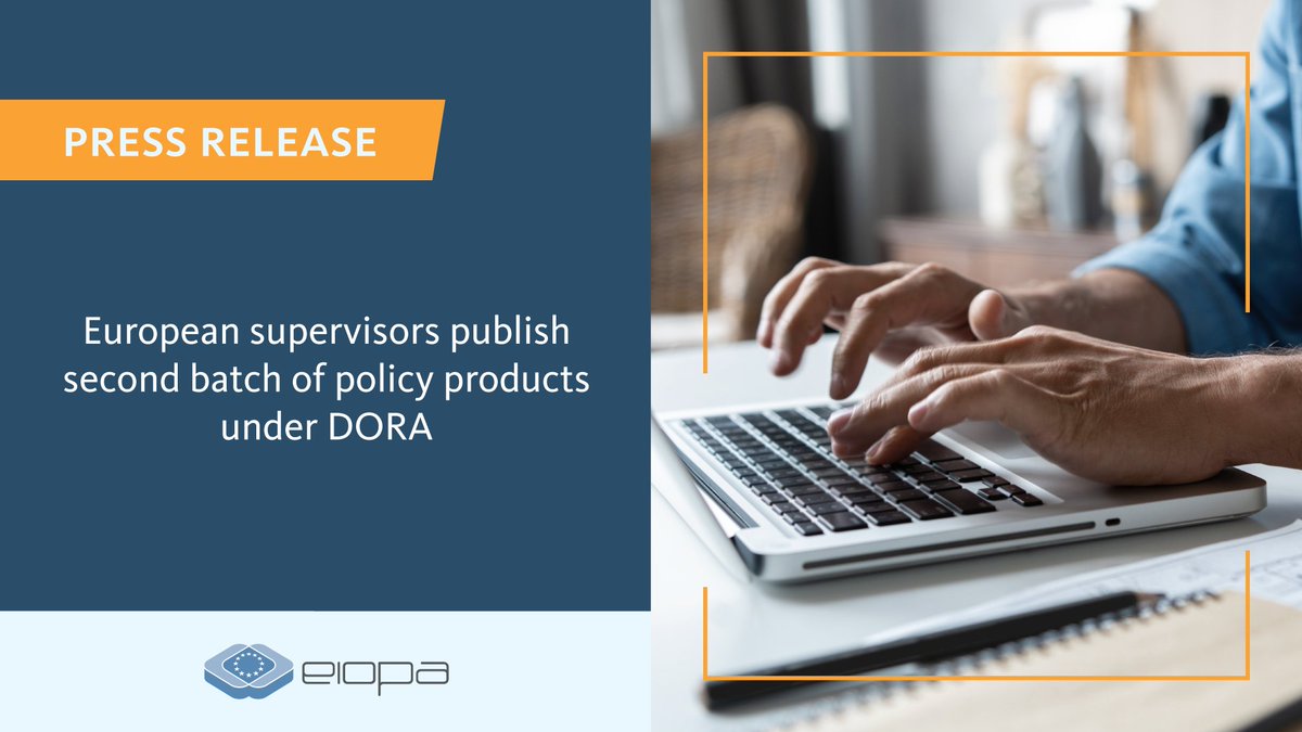 #DORA is shaping up — and with it the digital resilience of our financial sector! 💪

We've delivered new guidelines and technical standards to the <a href="/EU_Commission/">European Commission</a> for the EU's Digital Operational Resilience Act. 💻

▶ europa.eu/!3BKjrX

#cybersecurity #ICT #digitalfinance