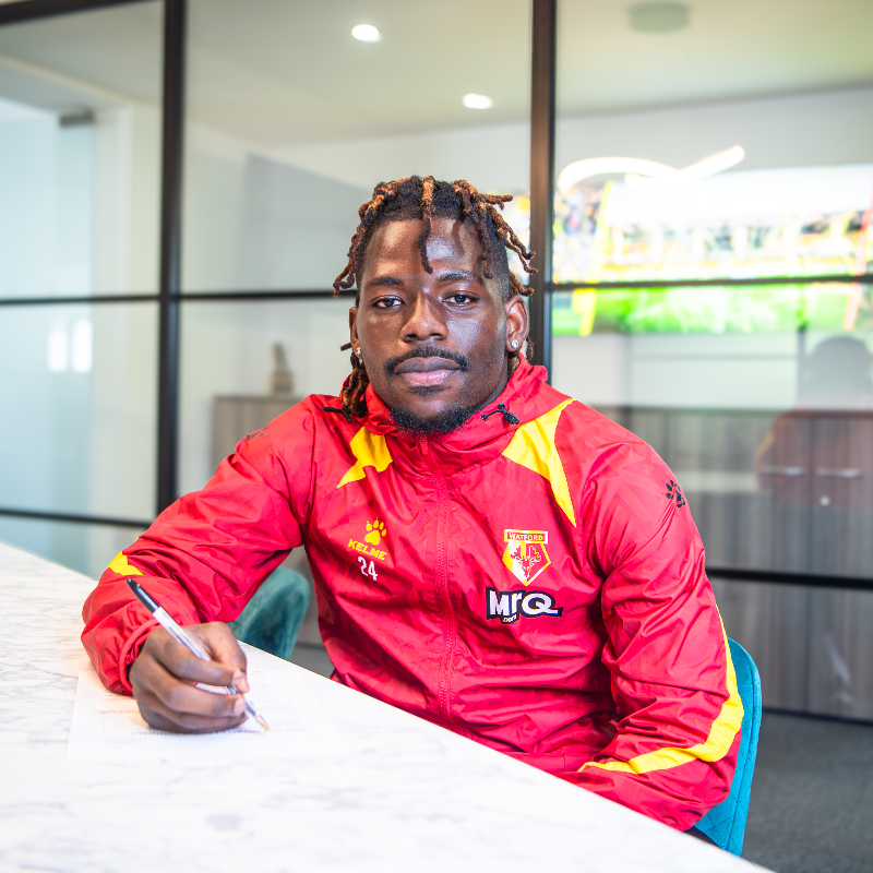 WatfordFC's tweet photo. ℹ️ Tom Dele-Bashiru has put pen to paper on a new contract with the Hornets.

Congratulations, Tom! 💛