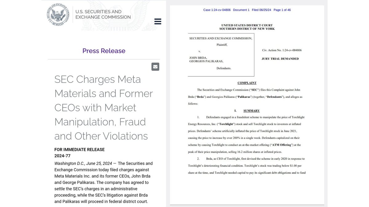 RareDealsHere's tweet photo. Dear Investors,
We here at the @SECGov had our suspicions about @johnbrda & @palikaras since before the reverse merger.
Just to be sure, we looked over the $TRCH offering(s) that were not called into question and we made them effective.
We looked over the plans for the reverse merger and we also made that effective.
We do share oversight of the OCC along with the CFTC but we promise we had nothing to do with the options chain funny business that protected TRCH short position holders and paved the way for $MMTLP.
We were aware of the Series A Share becoming tradeable and we did have communication with Patricia Casimates of FINRA as early as November 2021 about the matter but we promise that we were looking out for investors!
While we still had our suspicions about Brda & Palikaras, we still allowed them to submit an S1 to make the TRCH assets a private company.
After 4 amendments that seemingly took the absolute most time possible, even for some trivial changes that included a warning that a squeeze might be a possible occurrence...
We at the SEC also made the MMTLP/Next Bridge S1 effective after 4 very short months!
We also can't forget that while all of this was going on, we also watched as the price of Metamaterials $MMAT continuously dropped regardless of the positive news related to new hires, acquisitions and a variety of positive developments.
We knew there was obviously something that concerned us still about the pre-merger of TRCH & MMAT but we had to make sure investors were protected by watching the MMAT price continue to drop, watching MMTLP outperform the market by steadily remaining at a consistent price range while the rest of the market suffered from volatility, and of course making the S1 effective because why not?
Then, after @FINRA manipulated the Corporate Actions and broke their own rules, we watched from afar as they U3 halted trading without providing an explanation.
And then, on December 14, 2022, on what was supposed to be the actual MMTLP Share Cancellation Date that
FINRA NEVER included in either MMTLP Corporate Action...
We finally filed charges!
But not against Brda & Palikaras, we filed against a group of retail investors for allegedly pumping and dumping a variety of securities including TRCH.
Totally unintentionally, the media somehow used the fact that TRCH was mentioned to incorrectly link the charges to Metamaterials. This might've negatively impacted the MMAT share price but again, it was totally unintentional!
So now with the price of MMAT on a continuous decline and with Next Bridge Hydrocarbons now a private company with what we'd imagine was a negligible amount of short positions attempting to transfer somehow to a private company...
We here at the SEC just pretended like we weren't aware of what was going on, but it was a strategy!
Investors had no clue that we were communicating with FINRA before they posted the first MMTLP Corporate Action & that Sam Draddy of FINRA told us he was blue sheeting both MMAT & MMTLP a day before FINRA posted the first MMTLP Corporate Action, how would they EVER find out?
Surely there was something from those blue sheets that would corroborate our suspicions of Brda & Palikaras, but alas, we decided to focus on the real culprits. The group of retail investors that would eventually have their case dismissed due to our questionable approach.
And while this was going on, we were busy NOT making the Next Bridge 40 million share offering effective because... because...
Maybe because we just got way too busy even though it didn't prevent us from conducting other important work like cracking down on XRP & Debt Box.
But now that we see that Next Bridge has managed to not sell cheaply, and now that we see that the MMTLP Community is a persistent and formidable force..
This was the perfect time to file charges against Brda & Palikaras for our suspicions concerning the pre-merger from 3 years ago..
To protect investors! #MMTLPsetaDATE