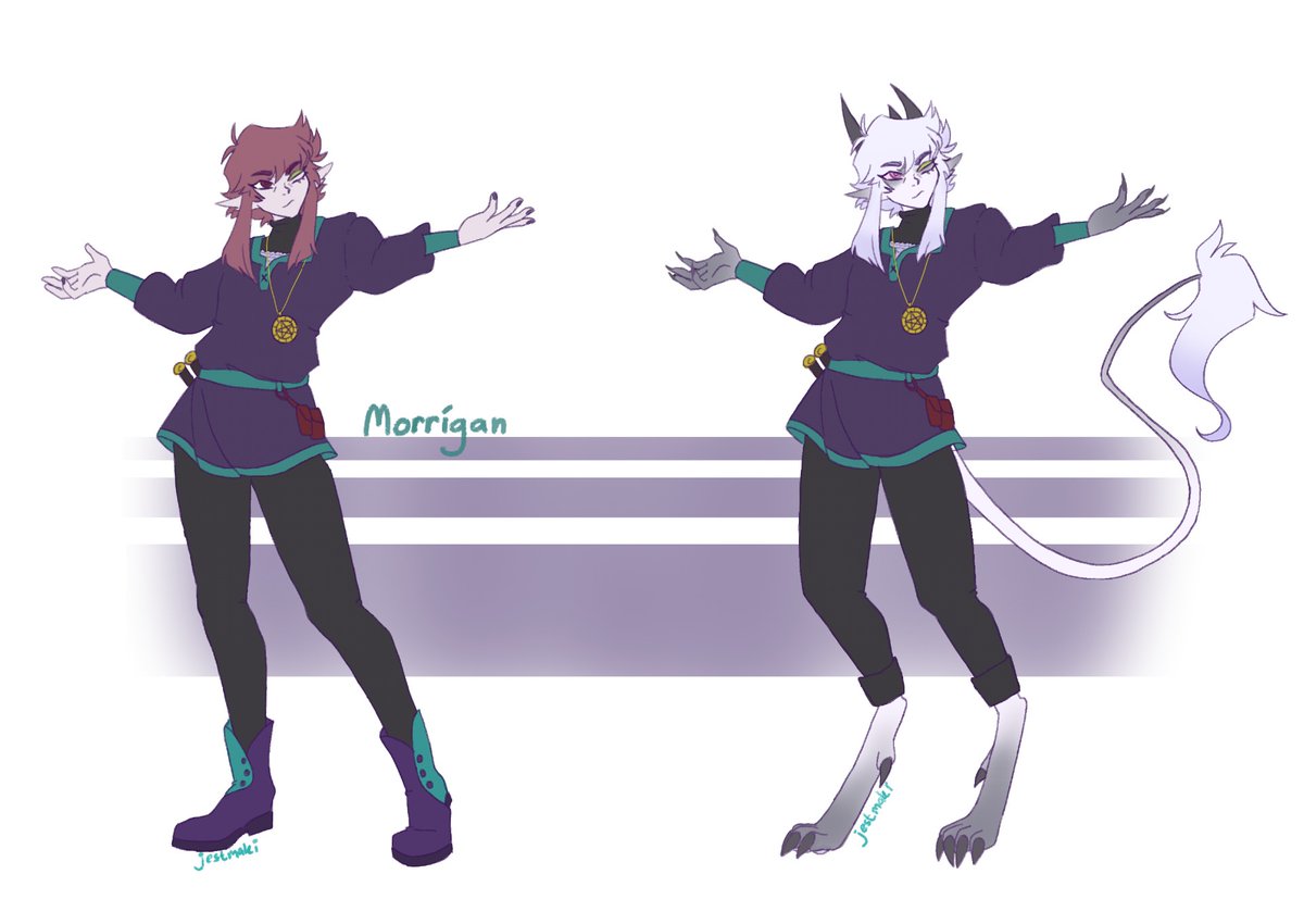 jestmaki's tweet photo. @KediKatzen Mischief is JUST adorable!! And yeah, I loved the more alien/animal details! This is my changeling! Because he's a botched resurrection of someone else, he usually stays in his half-elf form and considers it his true face to differentiate himself from his predecessor. https://t.co/l92MU3x2yr