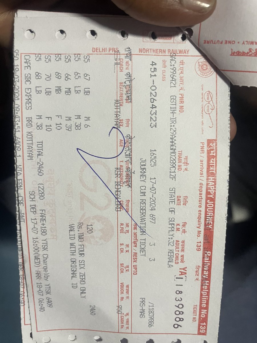 lrsshetty's tweet photo. @IRCTCofficial  below  is my ticket in seat no 66 ,S5 train no 16525 kanyakumari to Bangalore … its stinking a lot pls arrange for some cleaning I called the below number given n train but they told to cal 139 , kindly help https://t.co/UOTZPLrjhu