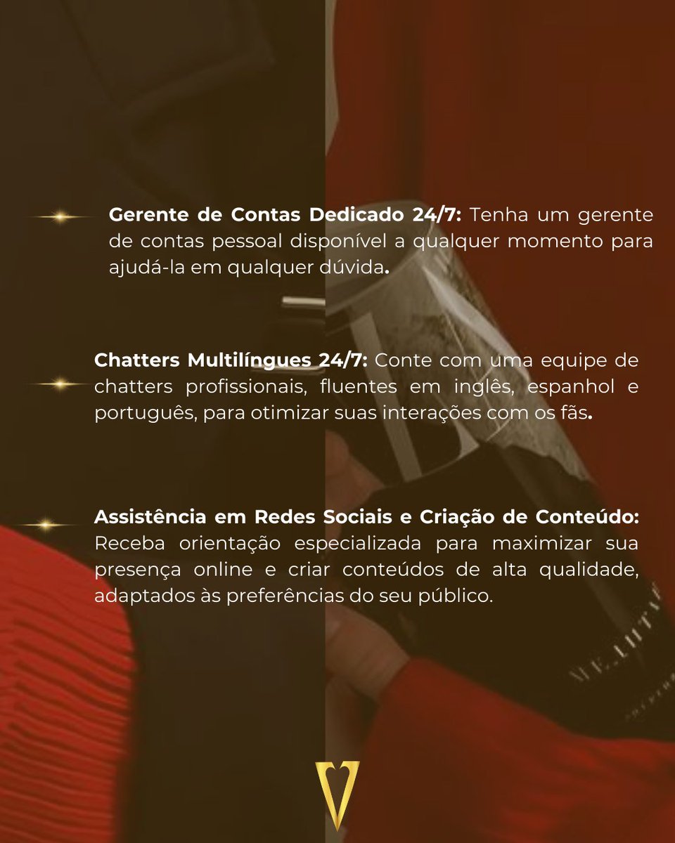 invictusluxe's tweet photo. Na Invictus, elevamos seu talento ao estrelato global. 

Te auxiliamos desde a criação de conteúdos impactantes até a maximização de suas interações, estamos ao seu lado em cada passo dessa jornada. 🏆💫

#marketing #onlyfans #modelosonlyfans https://t.co/P8mDhz6L9H