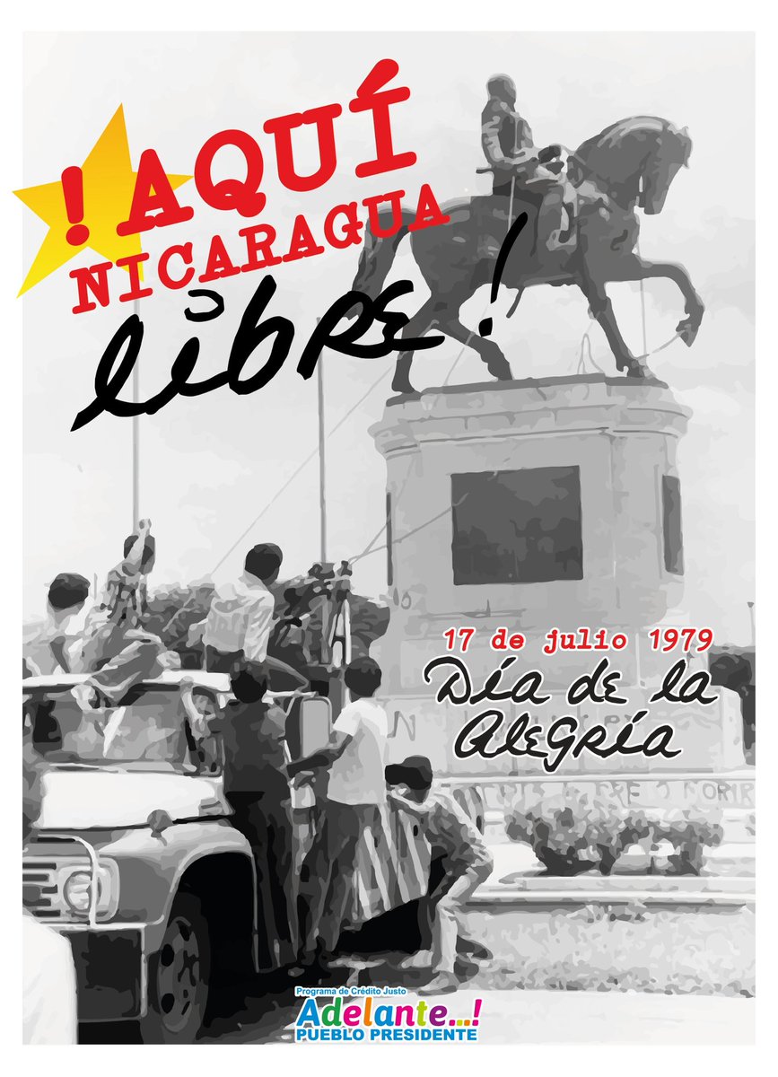 Hoy 17 de Junio, Día de la Alegría, celebremos con gozo, recordando a nuestros héroes y mártires, que lucharon por el pueblo, por una Nicaragua Bendita y Siempre Libre. ¡Vamos Adelante, no lo dudemos por un solo instante! ✊🏼

#4519LaPatriaLaRevolución 🔴⚫️🇳🇮
#4519SiempreMásAllá