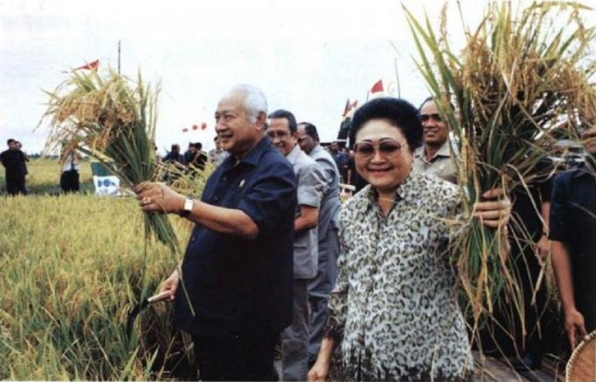 Zaman beliau
Kalau turun ke sawah ya 
benar-benar panen raya 
benar-benar petani bahagia benar-benar swa sembada beras
Bukan swa sembada foto 😨