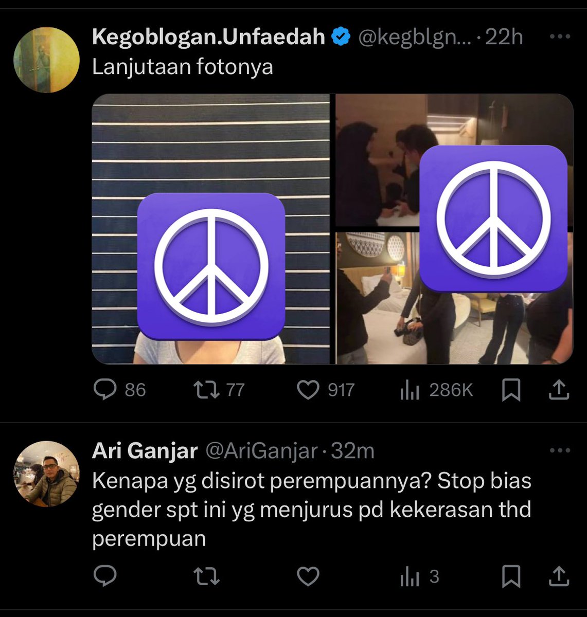 AriGanjar's tweet photo. Stop normalisasi kekerasan thd perempuan dlm pemberitaan seperti ini. Selalu sj perempuan yg jd sorotan media, bahkan diekspos wajahnya. Emang klo open BO pelakunya sendiri? cwo nya aman2 aja.. Patriarki brutal!! https://t.co/2pNBqYQzL1