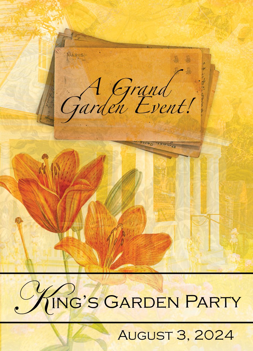 Travel in Time &amp; Travel in Style, to the King’s Garden! 
Like the historic Grand Tours of Europe, join us for this summer rite of passage on August 3rd for the party of the summer among the stunning blooms! us.givergy.com/2024kingsgarde…
