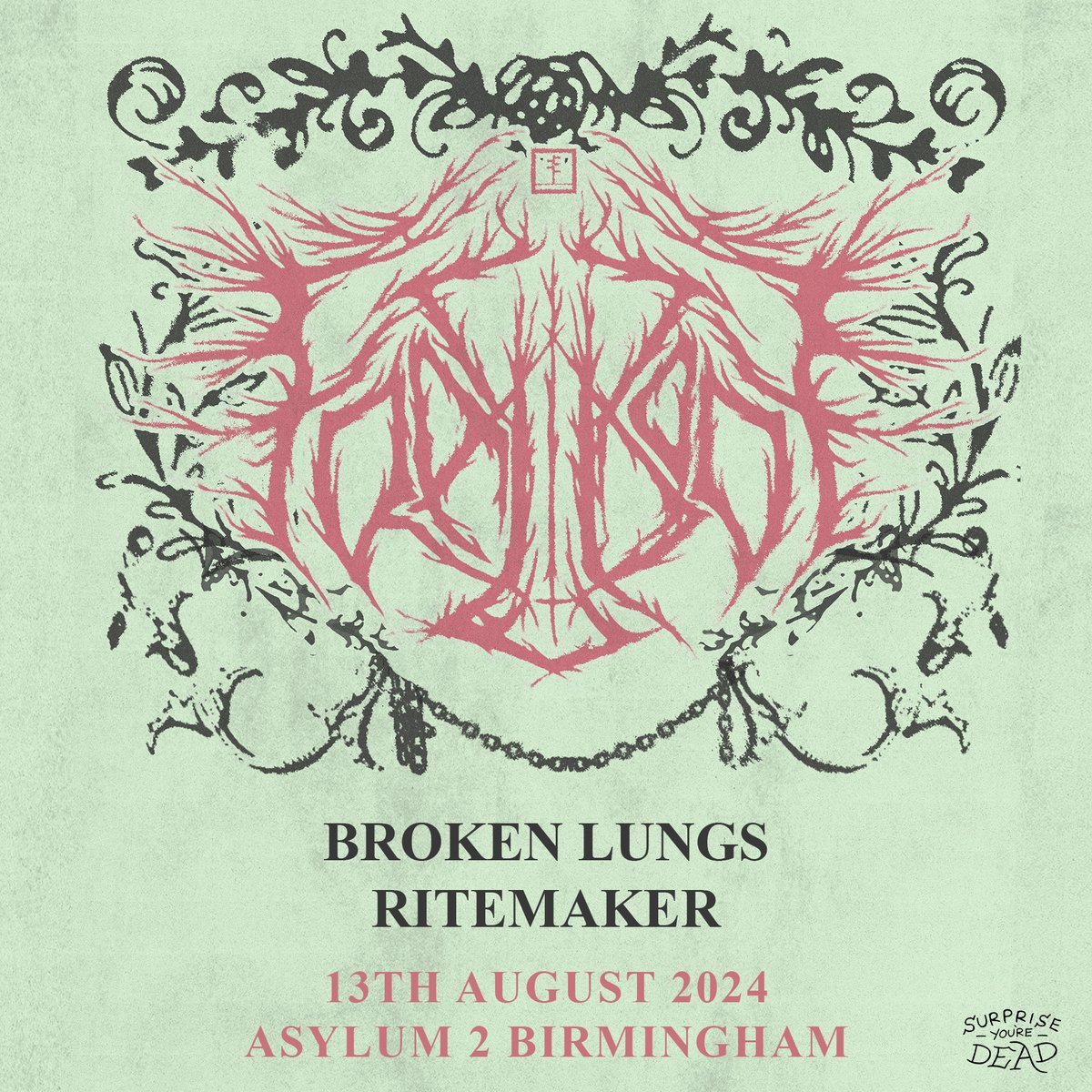 🚨 JUST ANNOUNCED 🚨

We're absolutely buzzing to be supporting the phenomenal <a href="/frailbodyil/">Frail Body</a> in Birmingham next month, alongside our friends in <a href="/brokenlungsuk/">Broken Lungs</a> 🔥

📍 <a href="/TheAsylumVenue/">Asylum Venue</a>
📅 Tue 13th Aug
🎟 bit.ly/BLAsylumAug24 (use code 'RITEMAKER')

DO. NOT. MISS. OUT.