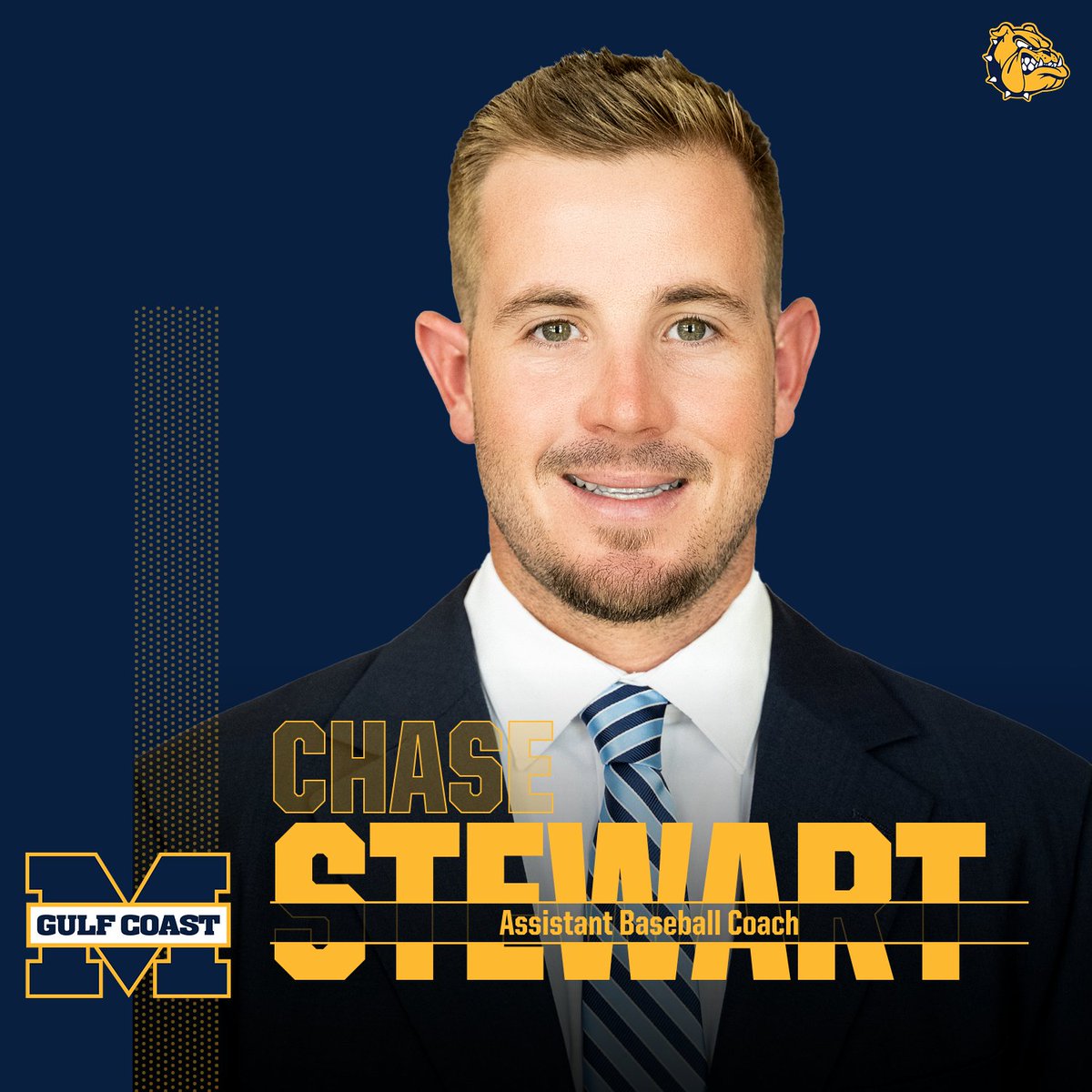 MGCCCBulldogs's tweet photo. 𝗡𝗘𝗪 𝗣𝗜𝗧𝗖𝗛𝗜𝗡𝗚 𝗖𝗢𝗔𝗖𝗛

BASEBALL | @chasestewart26 is the new man on @zachallen40's @MGCCC_Baseball staff. Welcome, Chase! https://t.co/krI71MuRBT