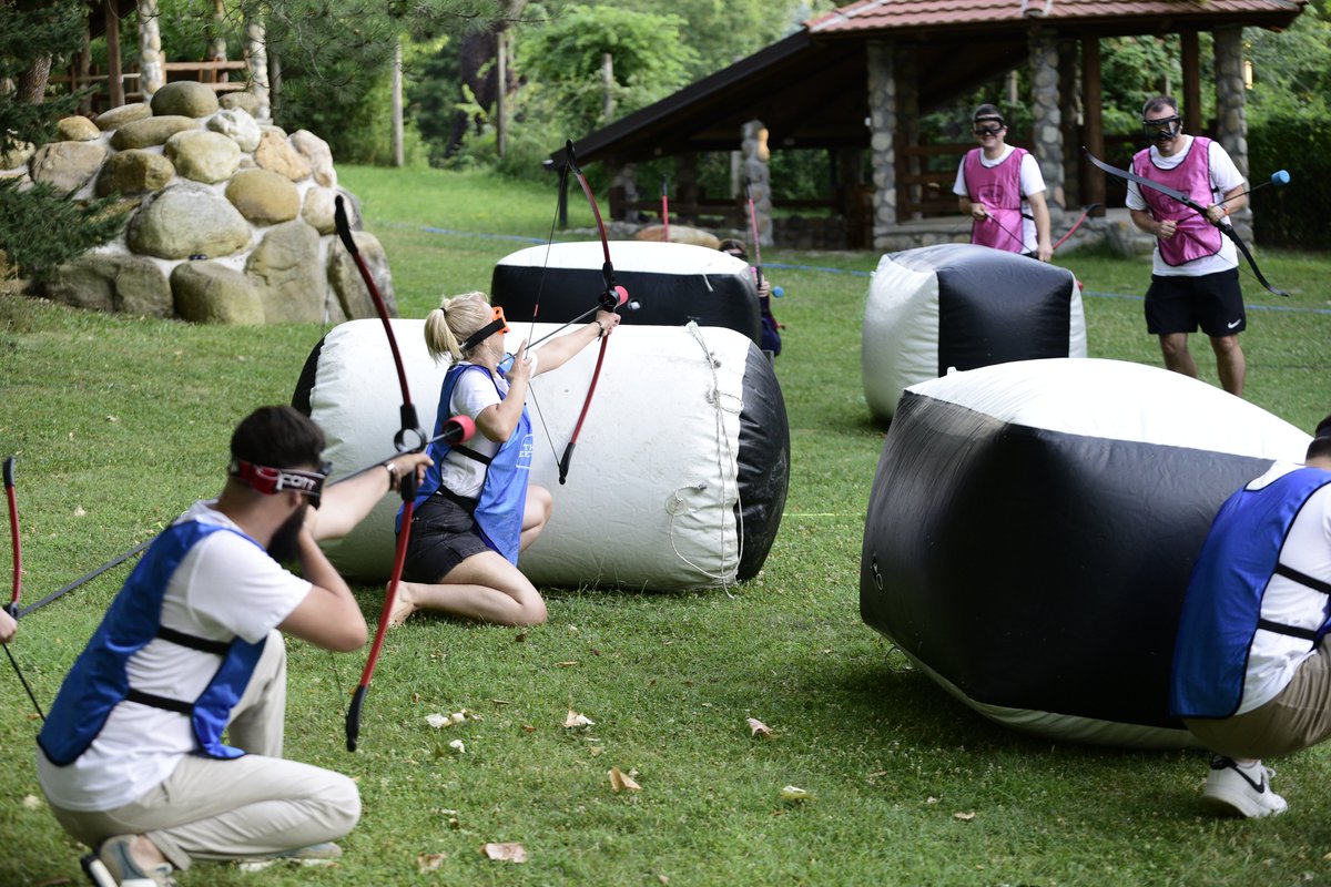 SingularGroup's tweet photo. Let the summer games begin! 😎🏹 From arrow tag to playing cornhole, our teammates in Skopje had an afternoon full of activities that brought out the competitive spirit in all of us. Well done to all teams, especially the one that won and set such a high bar for summer games 🏆 https://t.co/wjNcD4lIyV