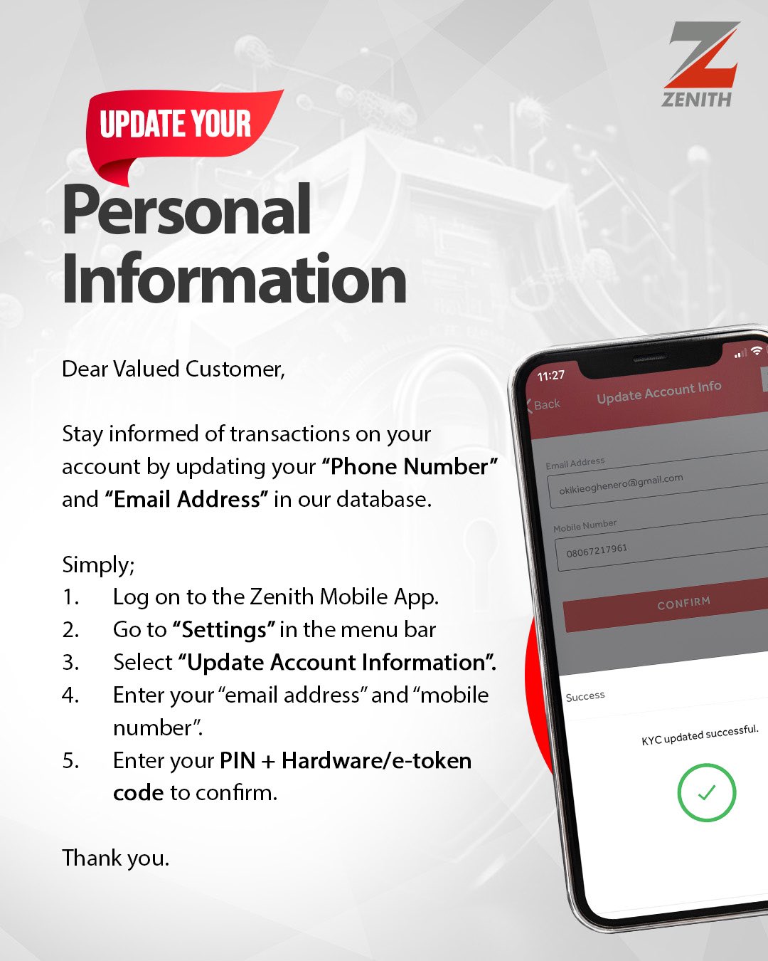 Zenith Bank on X IMPORTANT PUBLIC INFORMATION ZenithBank App https t pubSA3cKkm X