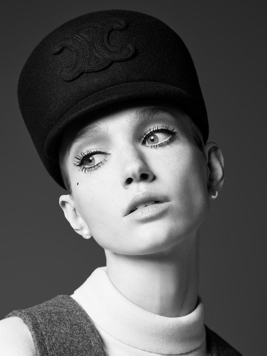 fashionroadman's tweet photo. New CELINE Women Winter 24 campaign, 'La Collection de l'Arc de Triomphe', featuring Tess Breeden and shot and styled by Hedi Slimane in Monaco. https://t.co/4hPUPjExXQ