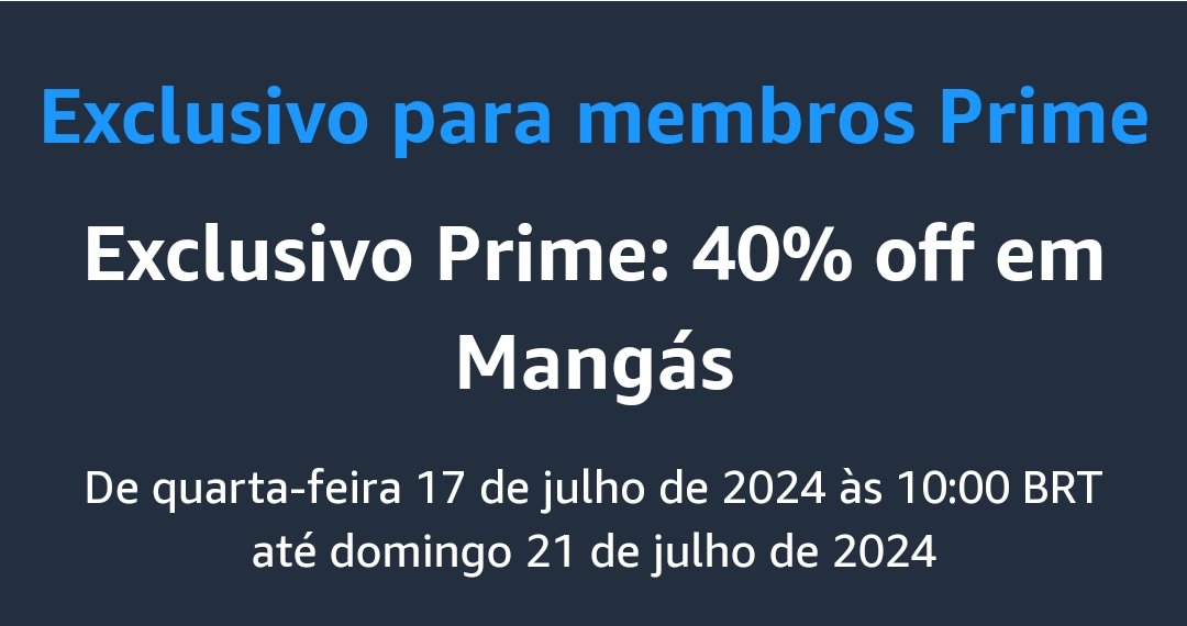 🚨NOVO CUPOM
#AmazonPrimeDay

40% OFF em Mangás!
🧚‍♀️amzn.to/3LqxyEL

CUPOM ⚡️ JBCPRIME

VEM PRO CANAL: t.me/ofertasafilive…