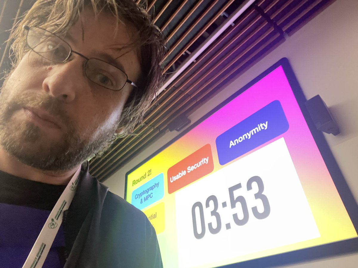 harryhalpin's tweet photo. Also if you are at #PETS2024 and are tired of the academic job search and looking to found or work at a privacy startup like @nymproject, happy to give advise at the speed mentoring session happening now organized by @kaepora! 

Look for two purple badges … https://t.co/nFuBx6DwxW